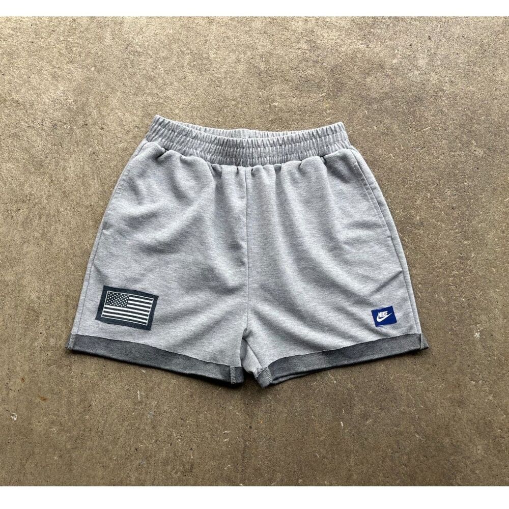 USA Sweatshorts Upcycled Nike Gray High Waisted Shorts Women S